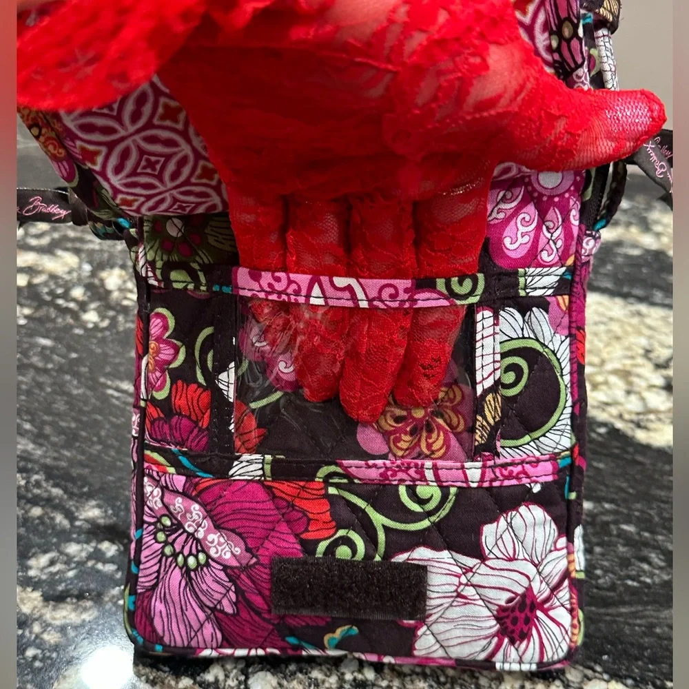 Vera Bradley Pink and Black Floral Crossbody Bag - Picture 5 of 10